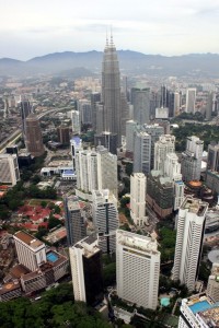 The beautiful city of Kuala Lumpur as seen from Menara Kuala Lumpur.